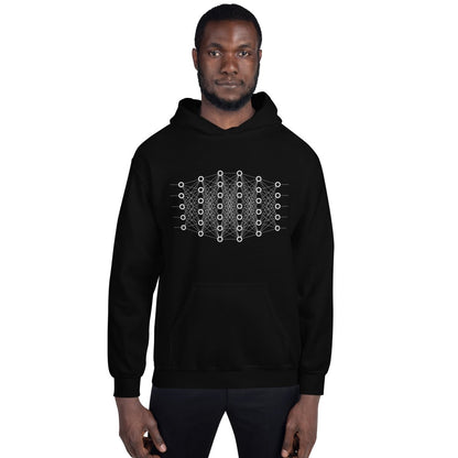 Product mockup photo of the Deep Learning Hoodie 2 (unisex).