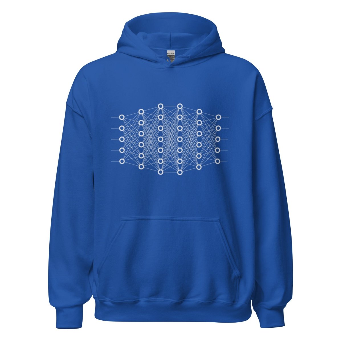 Product mockup photo of the Deep Learning Hoodie 2 (unisex) Royal / M.