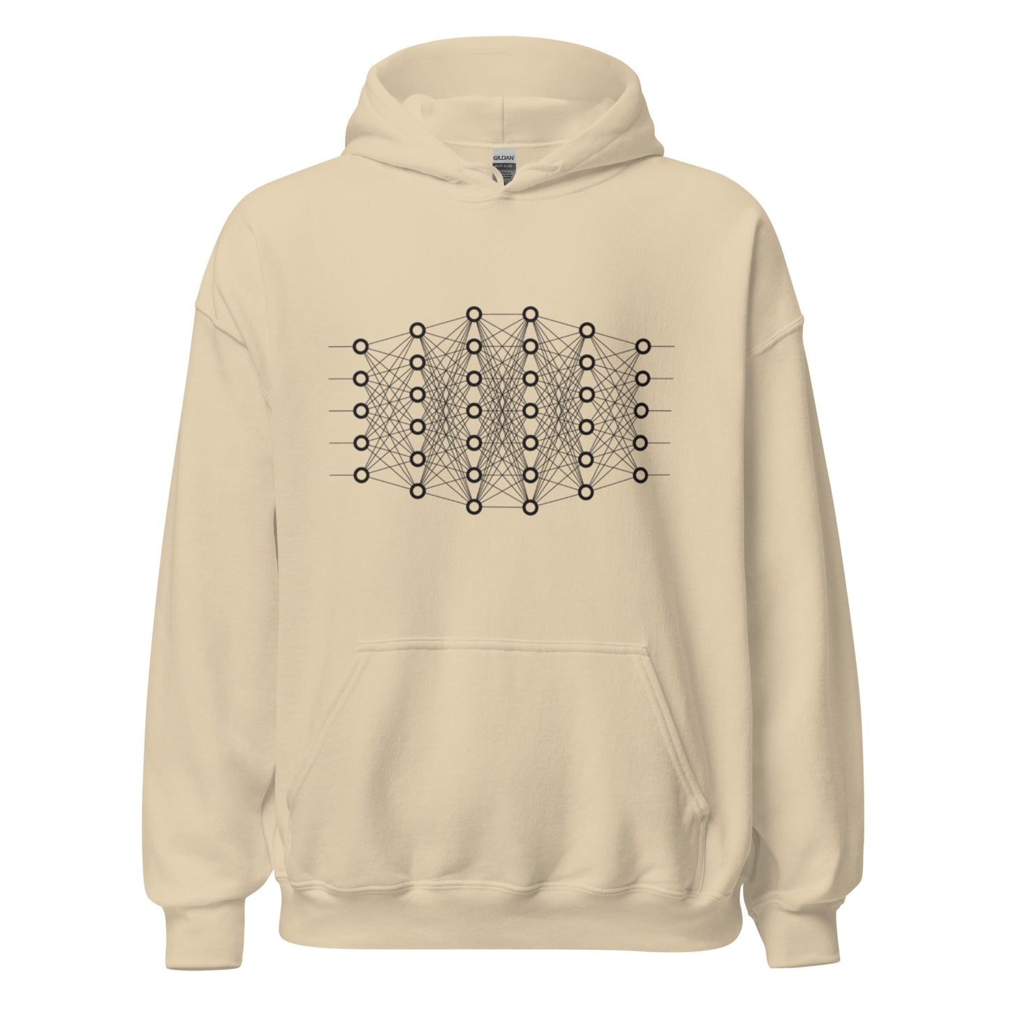 Mockup image of the Deep Learning Hoodie (unisex) Sand / M.