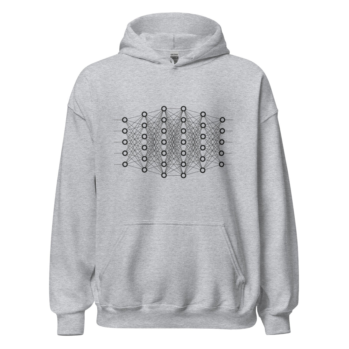 Mockup image of the Deep Learning Hoodie (unisex) Sport Grey / M.