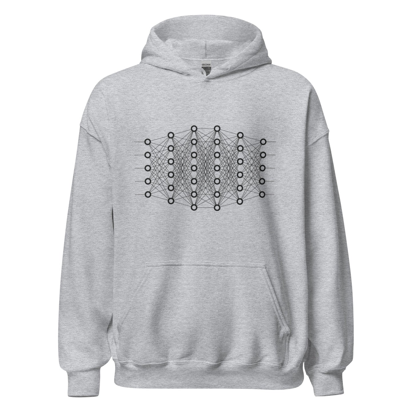 Mockup image of the Deep Learning Hoodie (unisex) Sport Grey / M.