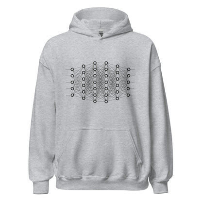 Mockup image of the Deep Learning Hoodie (unisex) Sport Grey / M.