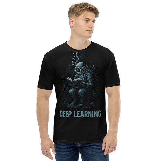 Image of the Deep Learning T-Shirt designed by ChatGPT 4o (men).