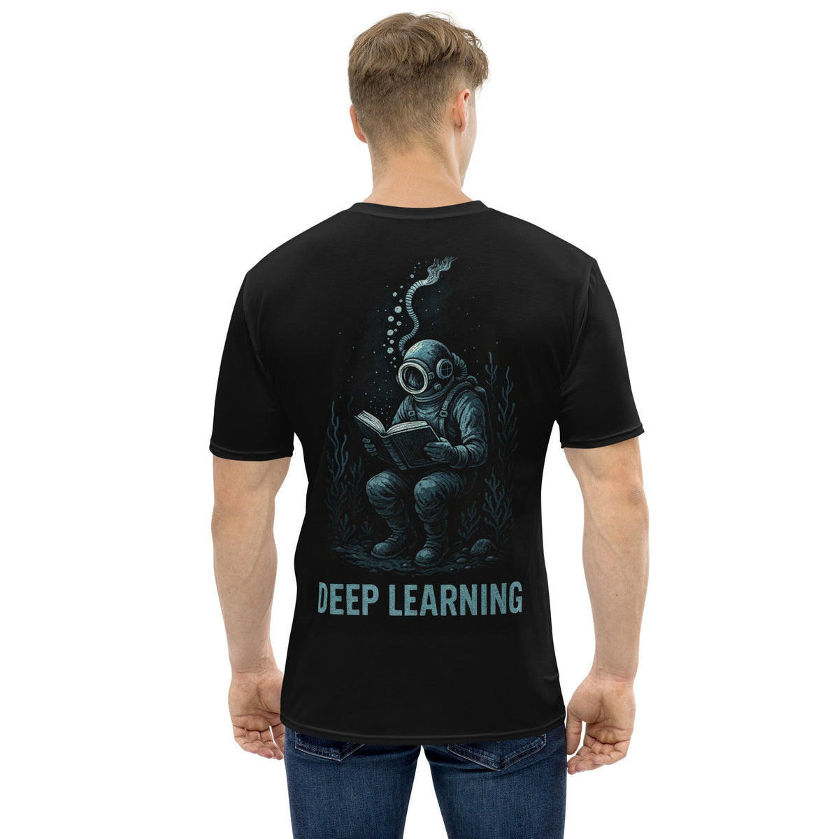 Image of the Deep Learning T-Shirt designed by ChatGPT 4o (men).