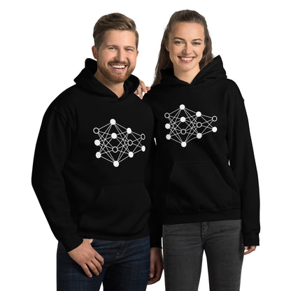 Product mockup photo of the Deep Neural Network Hoodie 3 (unisex).