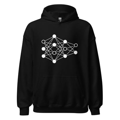 Product mockup photo of the Deep Neural Network Hoodie 3 (unisex) Black / M.