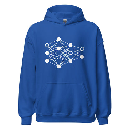 Product mockup photo of the Deep Neural Network Hoodie 3 (unisex) Royal / M.