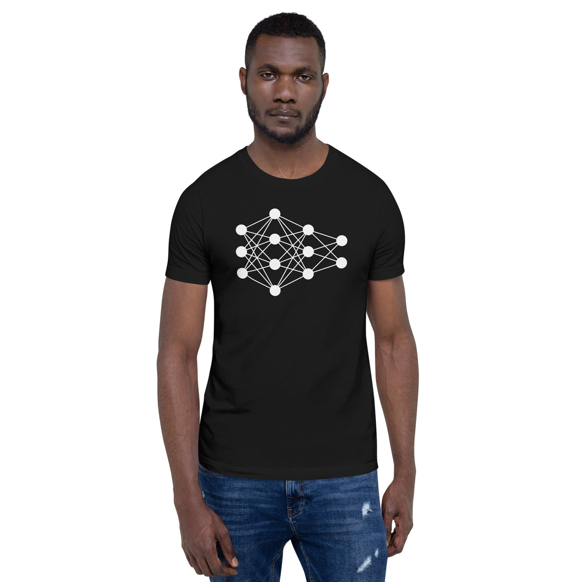 Mockup image of the Deep Neural Network T-Shirt 5 (unisex).