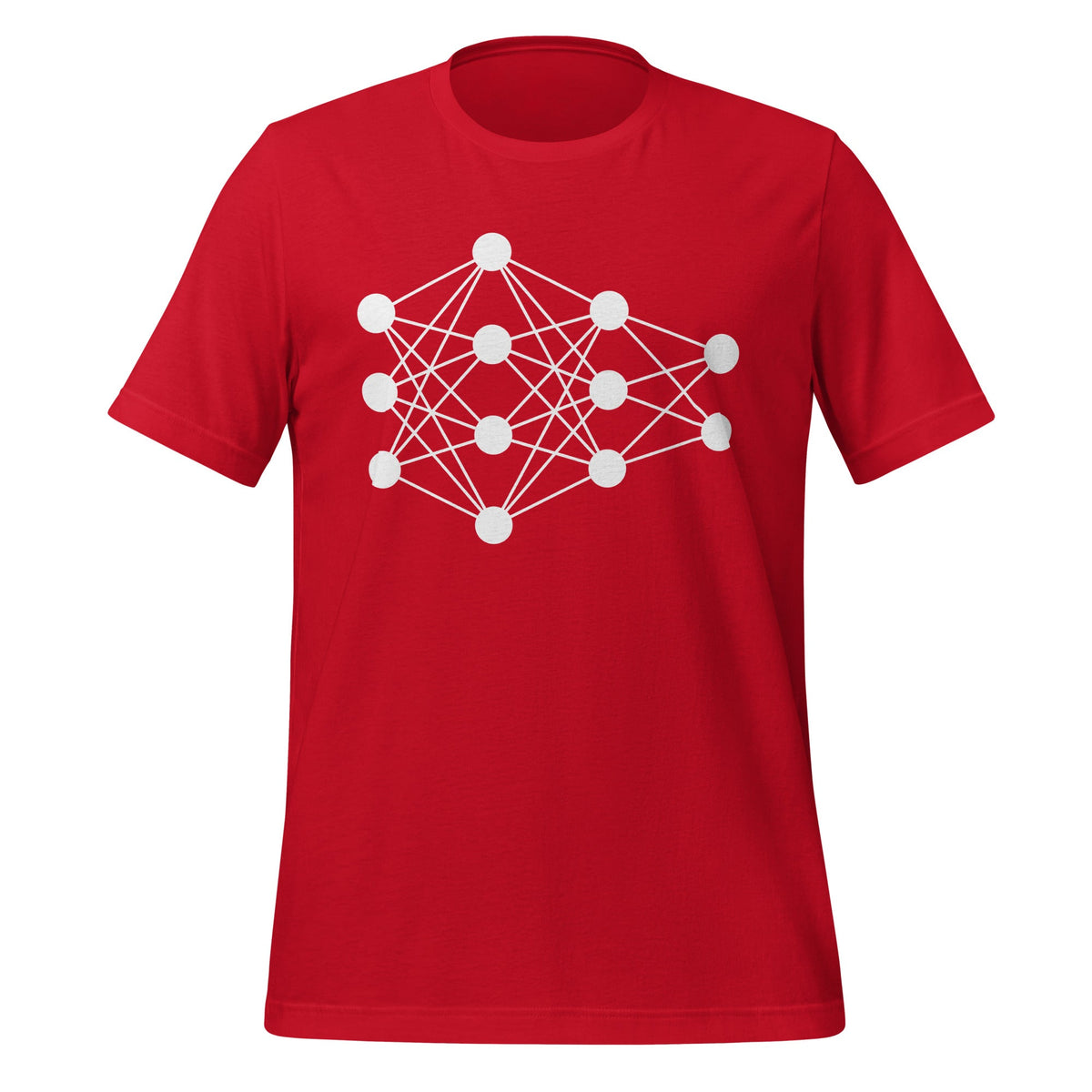 Mockup image of the Deep Neural Network T-Shirt 5 (unisex) Red / M.