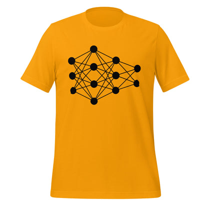 Product mockup photo of the Deep Neural Network T Shirt 6 (unisex) Gold / M.