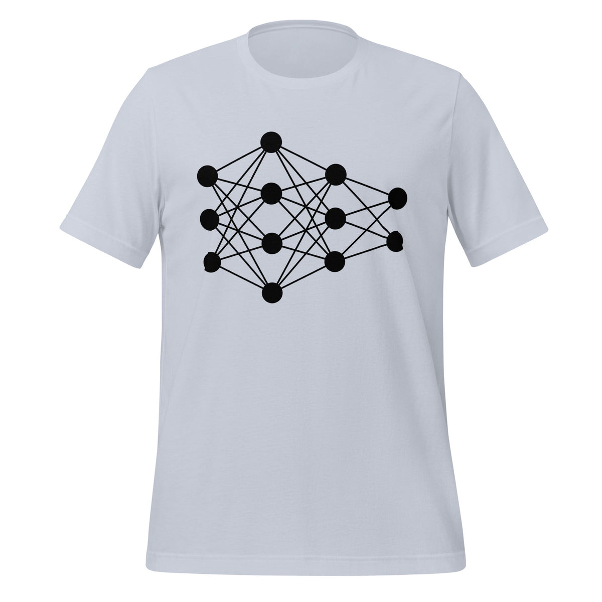 Product mockup photo of the Deep Neural Network T Shirt 6 (unisex) Light Blue / M.