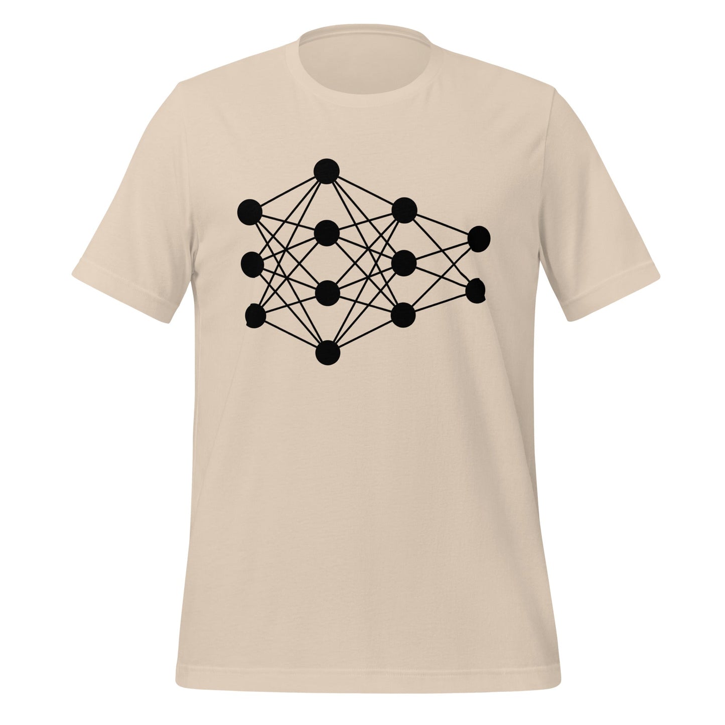 Product mockup photo of the Deep Neural Network T Shirt 6 (unisex) Soft Cream / M.