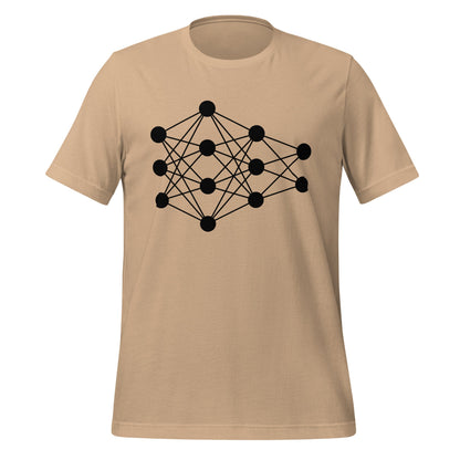 Product mockup photo of the Deep Neural Network T Shirt 6 (unisex) Tan / M.