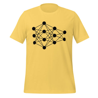 Product mockup photo of the Deep Neural Network T Shirt 6 (unisex) Yellow / M.