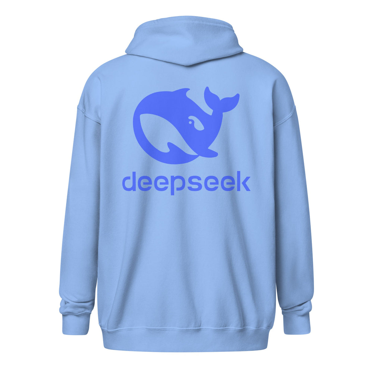 Image of the Front & Back DeepSeek Zip Hoodie (unisex).