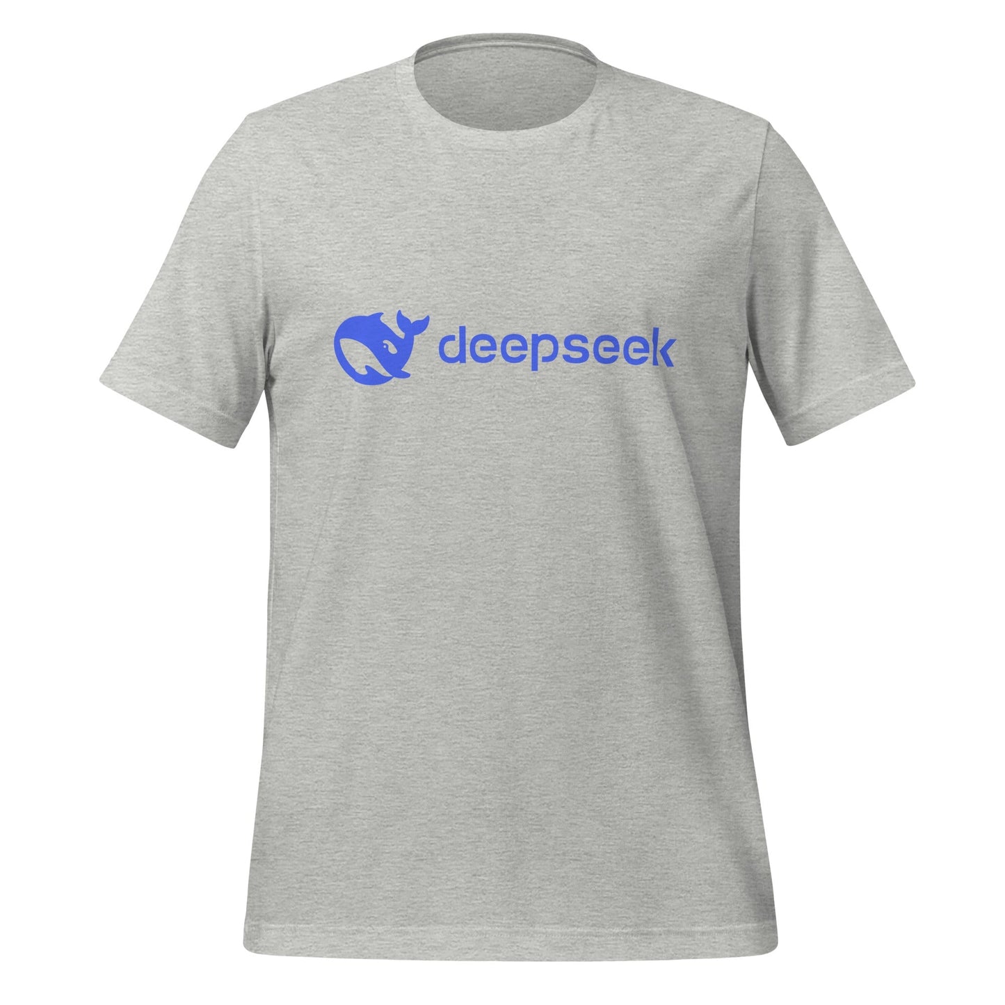 Product mockup photo of the DeepSeek Logo T Shirt (unisex) Athletic Heather / M.