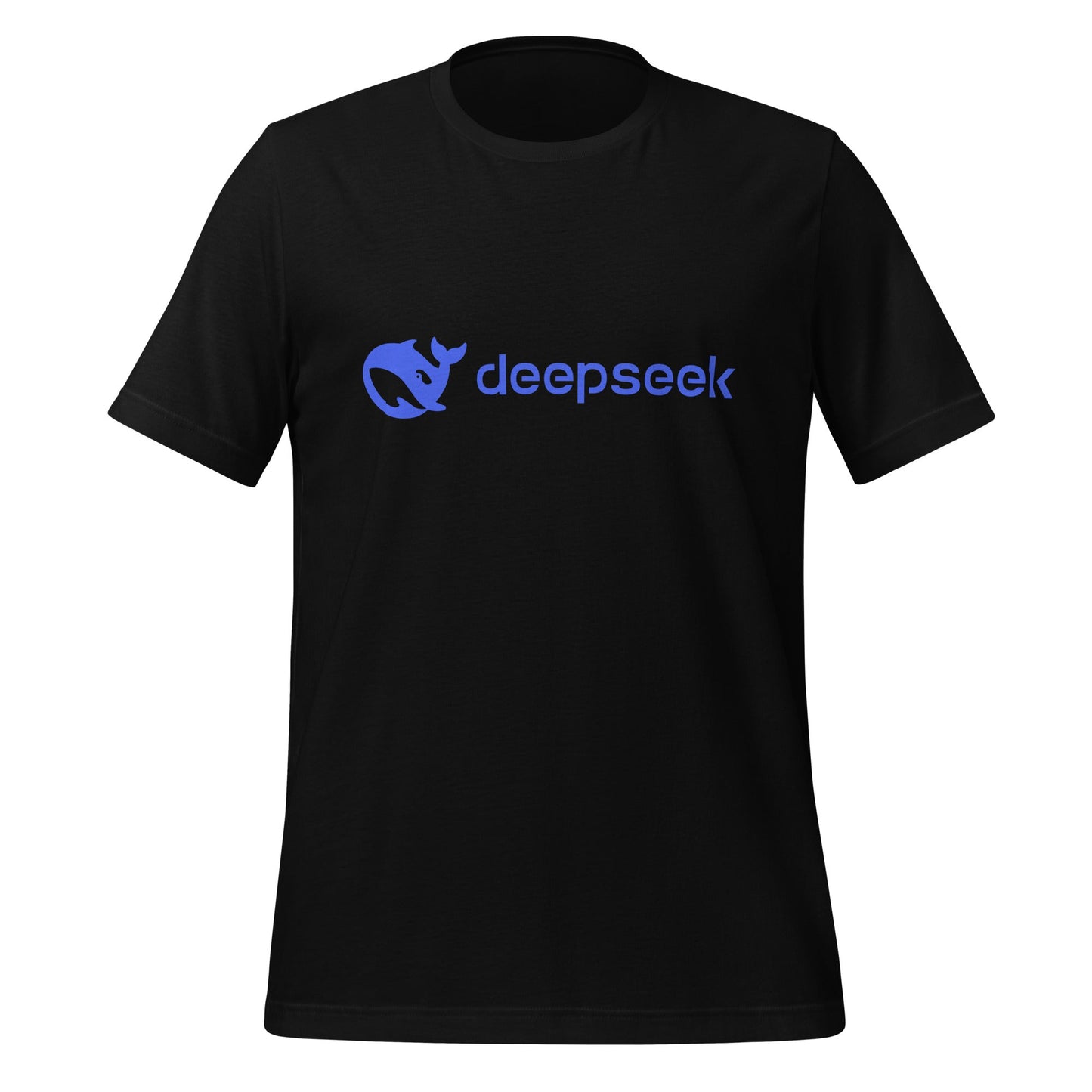 Product mockup photo of the DeepSeek Logo T Shirt (unisex) Black / M.