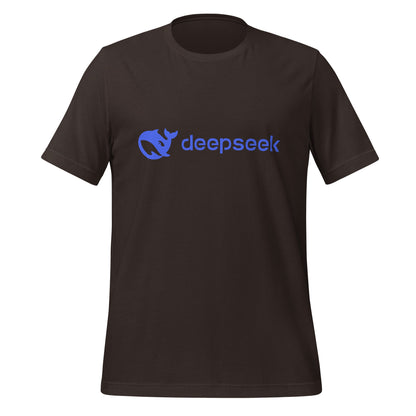 Product mockup photo of the DeepSeek Logo T Shirt (unisex) Brown / M.