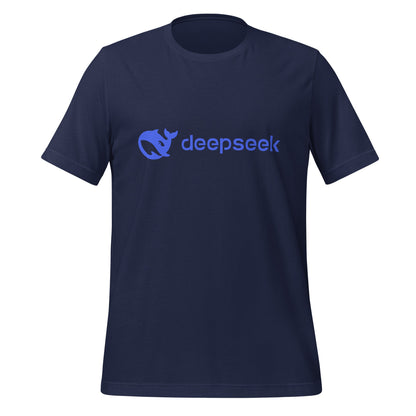 Product mockup photo of the DeepSeek Logo T Shirt (unisex) Navy / M.