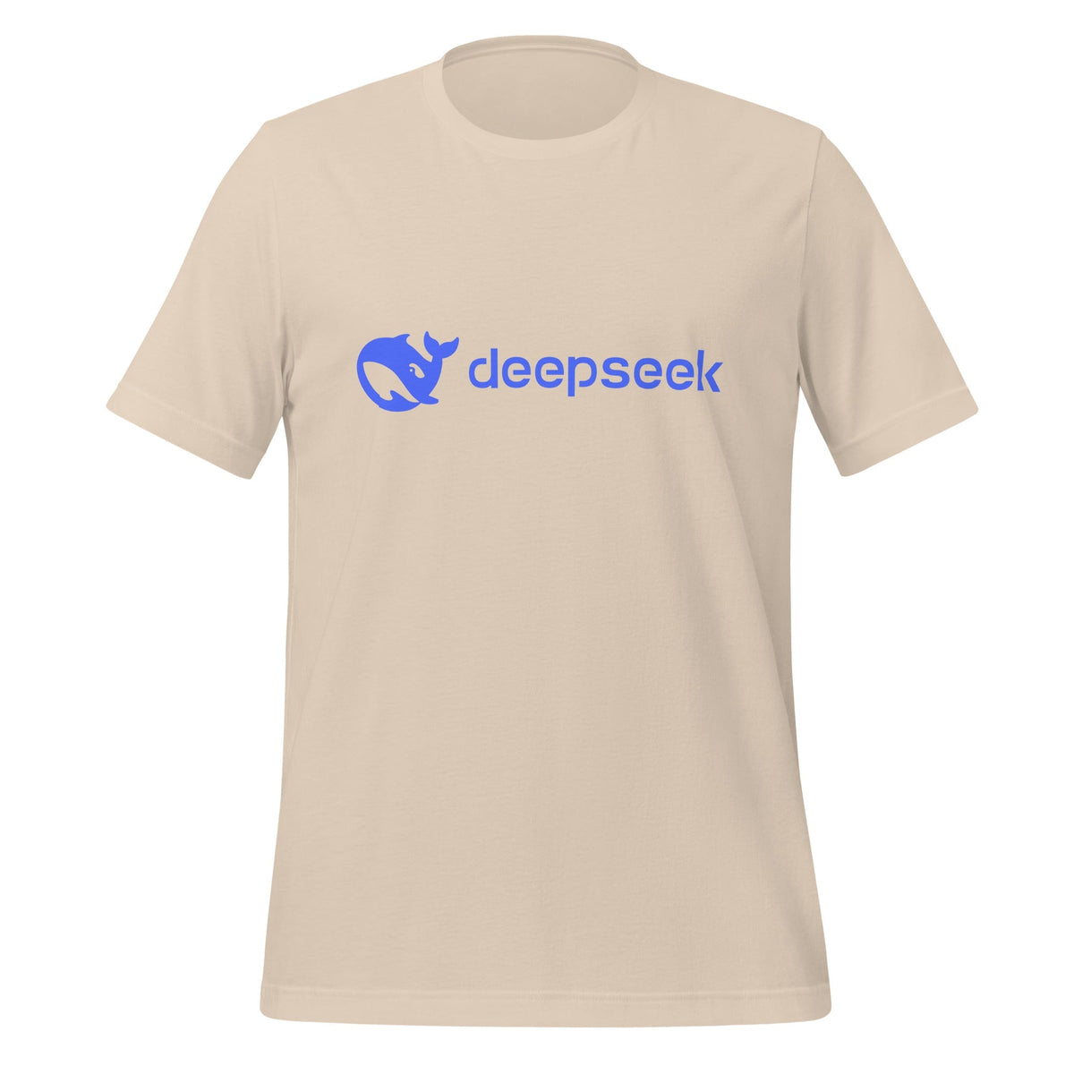 Product mockup photo of the DeepSeek Logo T Shirt (unisex) Soft Cream / M.