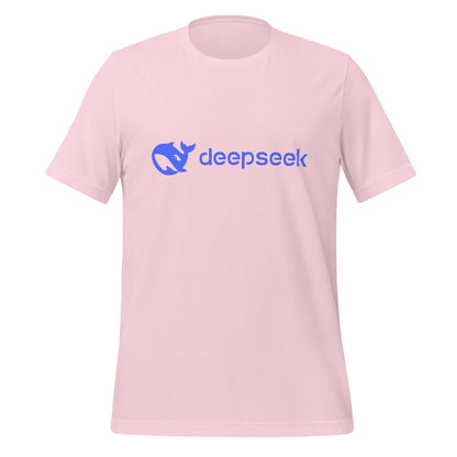 Product mockup photo of the DeepSeek Logo T Shirt (unisex) Soft Pink / M.