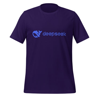 Product mockup photo of the DeepSeek Logo T Shirt (unisex) Team Purple / M.