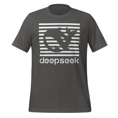 Product mockup photo of the DeepSeek Stripes T Shirt (unisex) Asphalt / M.