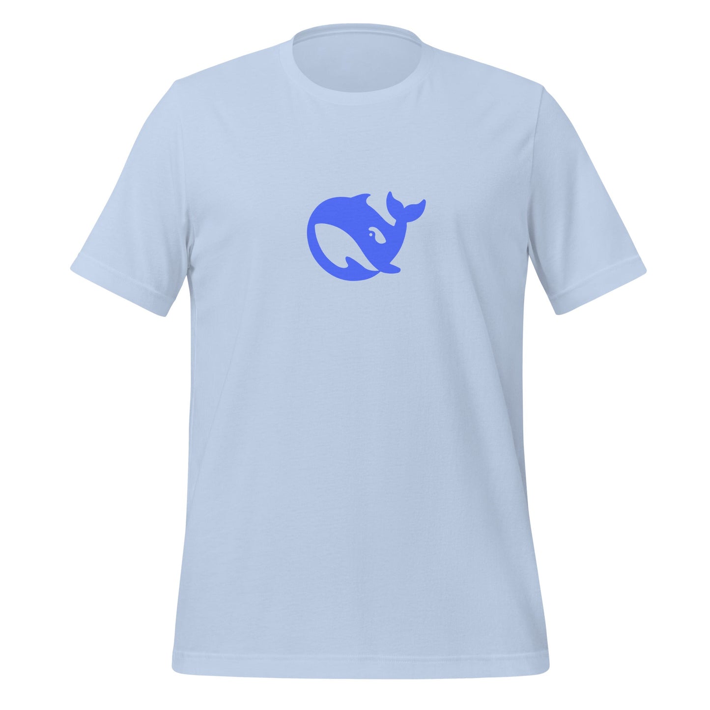 Product mockup photo of the DeepSeek T Shirt 2 (unisex) Baby Blue / M.