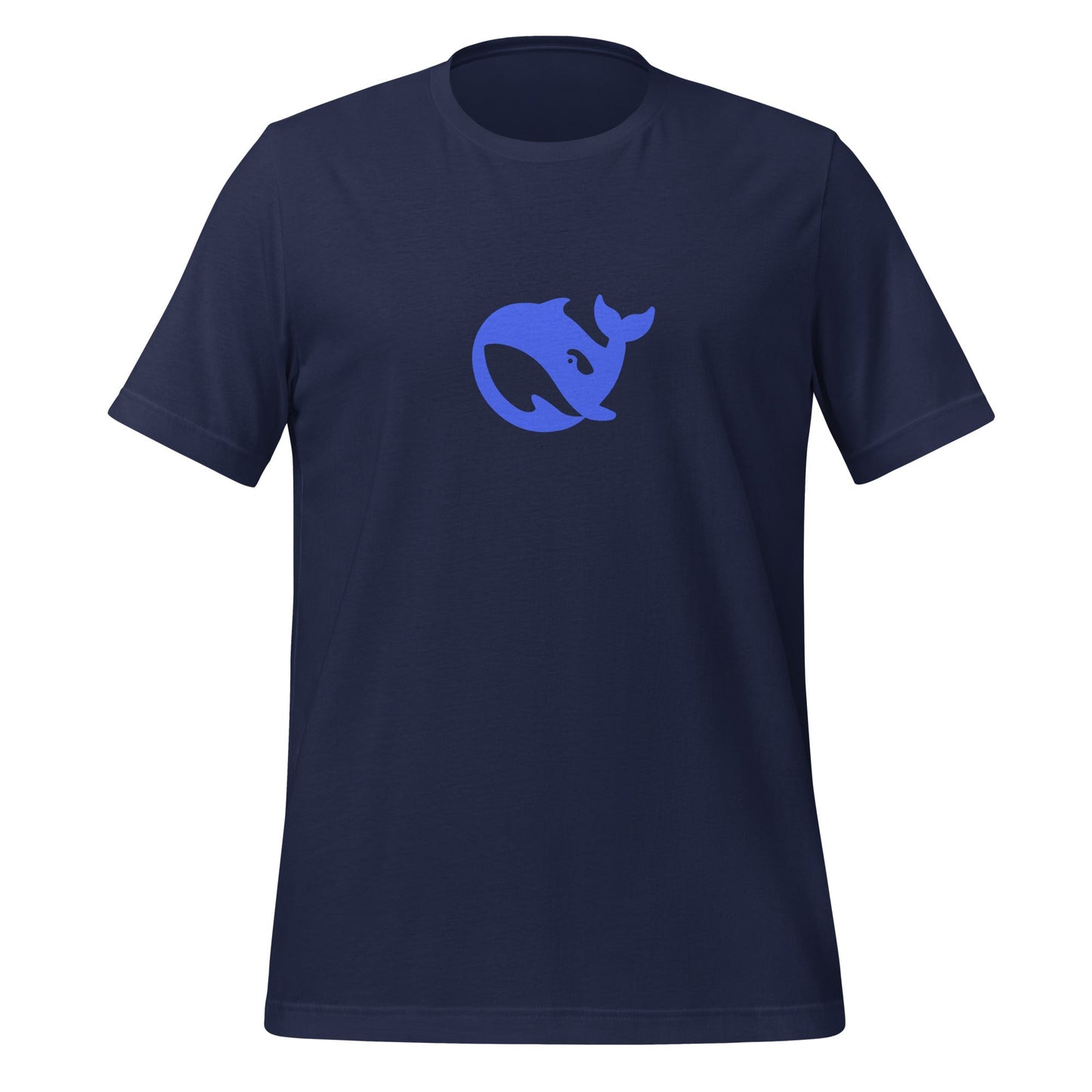 Product mockup photo of the DeepSeek T Shirt 2 (unisex) Navy / M.
