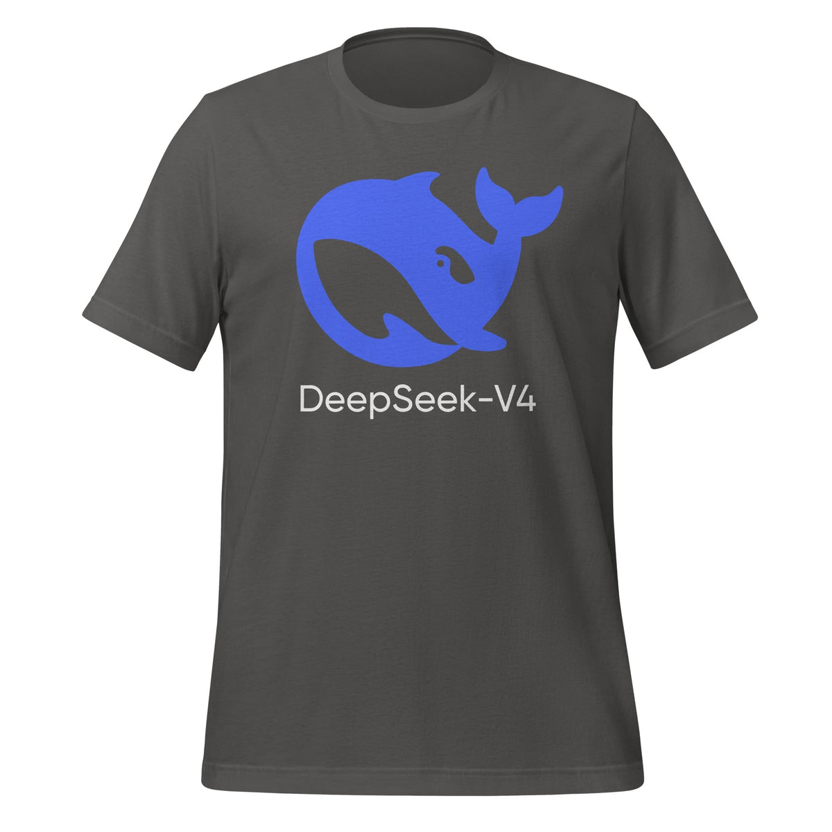 Product mockup photo of the DeepSeek V4 T Shirt (unisex) Asphalt / M.