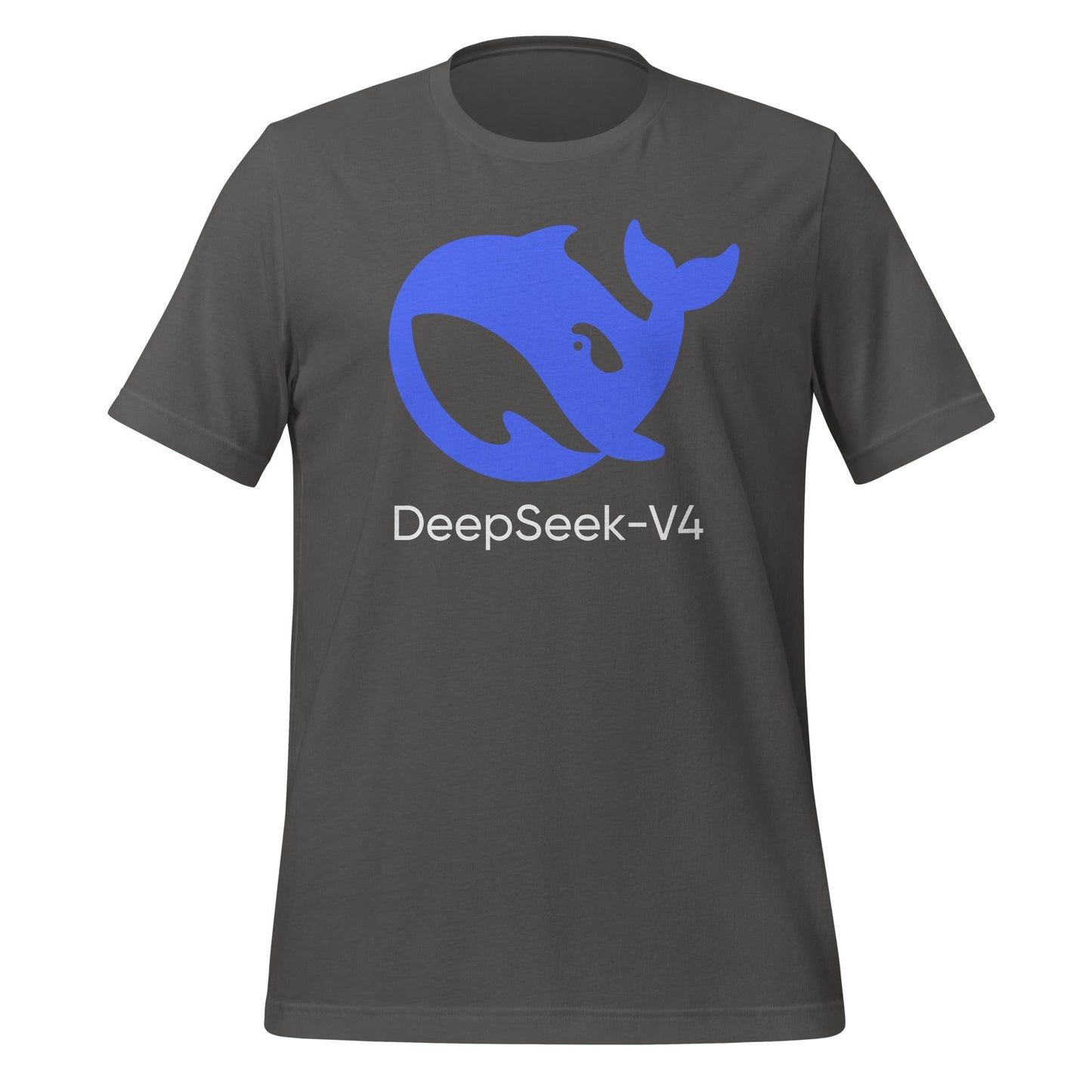 Product mockup photo of the DeepSeek V4 T Shirt (unisex) Asphalt / M.