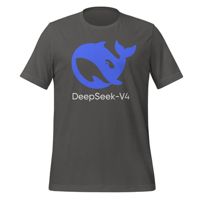 Product mockup photo of the DeepSeek V4 T Shirt (unisex) Asphalt / M.