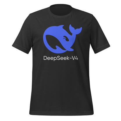 Product mockup photo of the DeepSeek V4 T Shirt (unisex) Dark Grey / M.