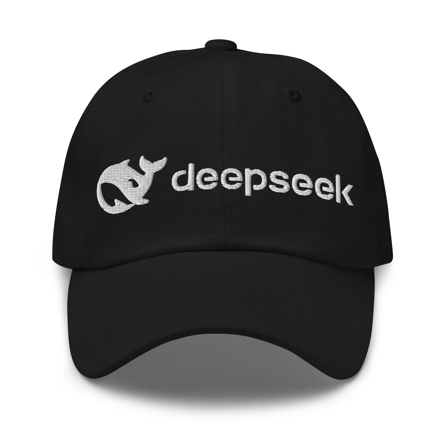 Image of the DeepSeek White Logo Cap Black.