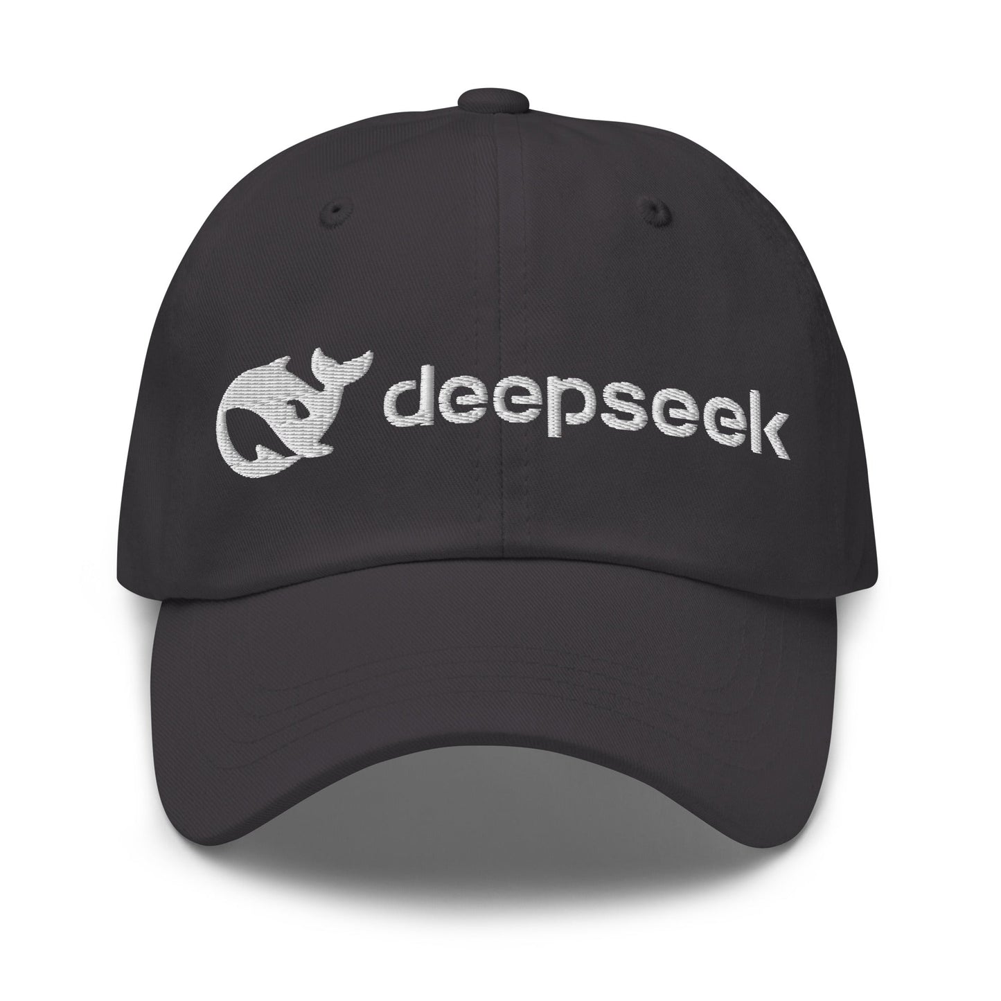 Image of the DeepSeek White Logo Cap Dark Grey.