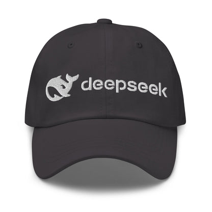 Image of the DeepSeek White Logo Cap Dark Grey.