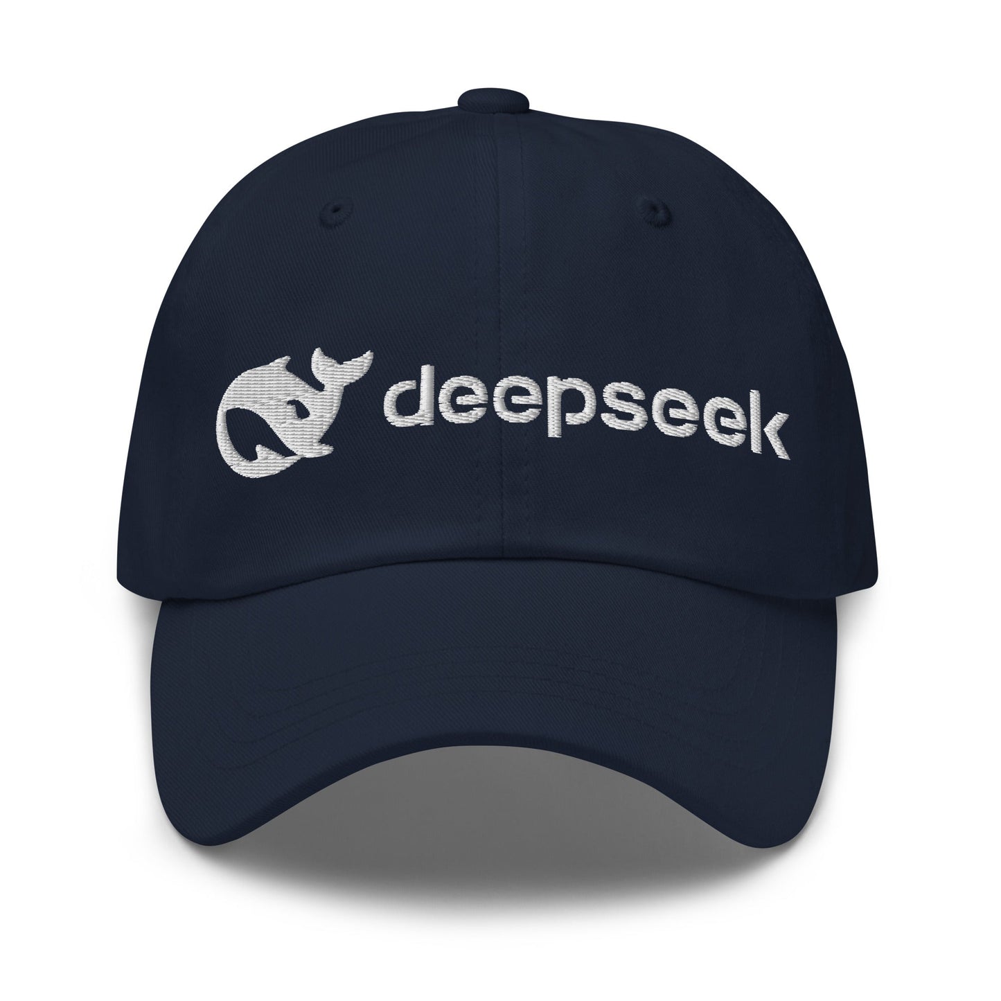 Image of the DeepSeek White Logo Cap Navy.
