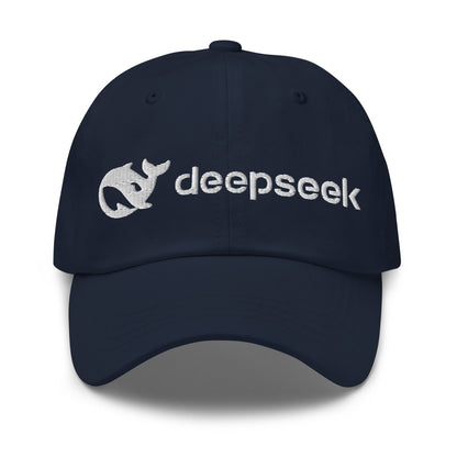 Image of the DeepSeek White Logo Cap Navy.
