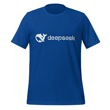 Product mockup photo of the DeepSeek White Logo T Shirt (unisex) True Royal / M.
