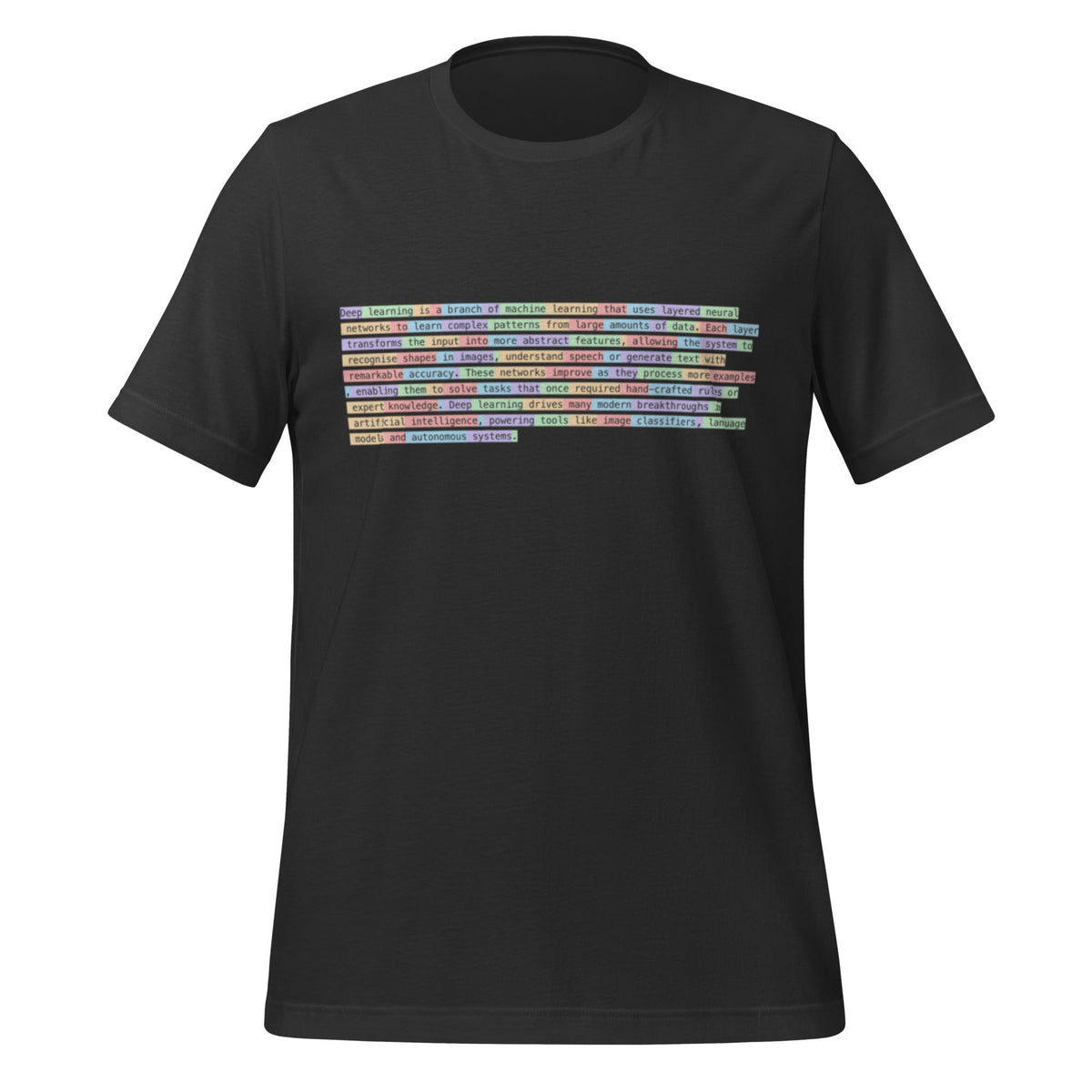 Image of the Definition of Deep Learning Tokenized T-Shirt (unisex) Dark Grey / XS.