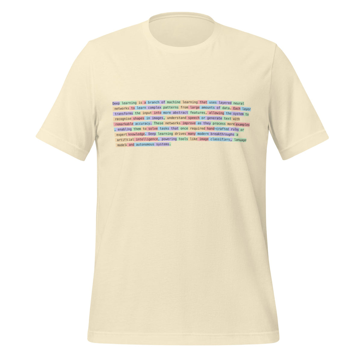 Image of the Definition of Deep Learning Tokenized T-Shirt (unisex).