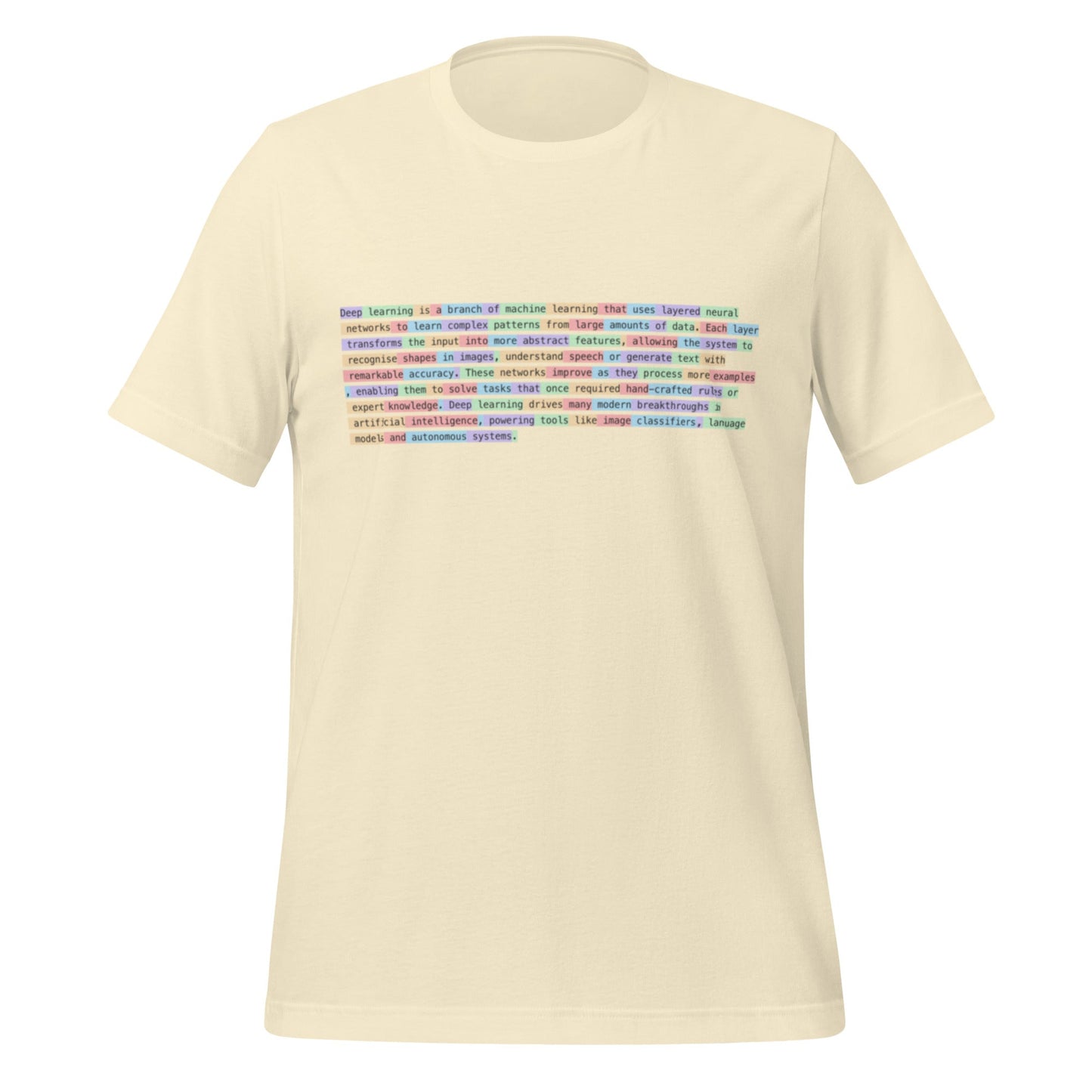 Image of the Definition of Deep Learning Tokenized T-Shirt (unisex) Natural / XS.