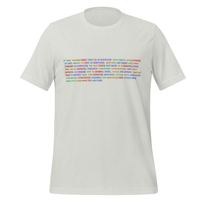 Image of the Definition of Large Language Model (LLM) Tokenized T-Shirt (unisex) Silver / S.