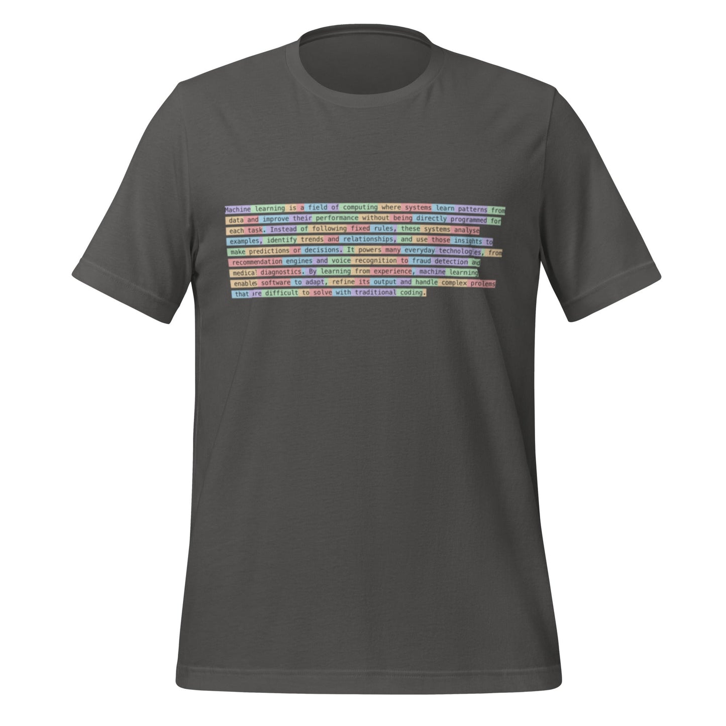 Image of the Definition of Machine Learning Tokenized T-Shirt (unisex) Asphalt / M.