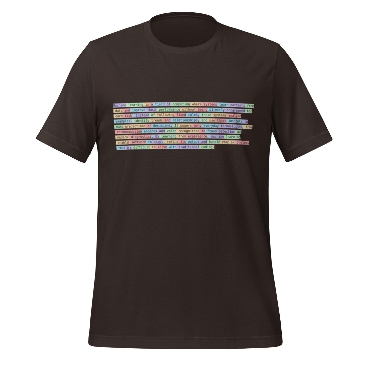Image of the Definition of Machine Learning Tokenized T-Shirt (unisex) Brown / M.