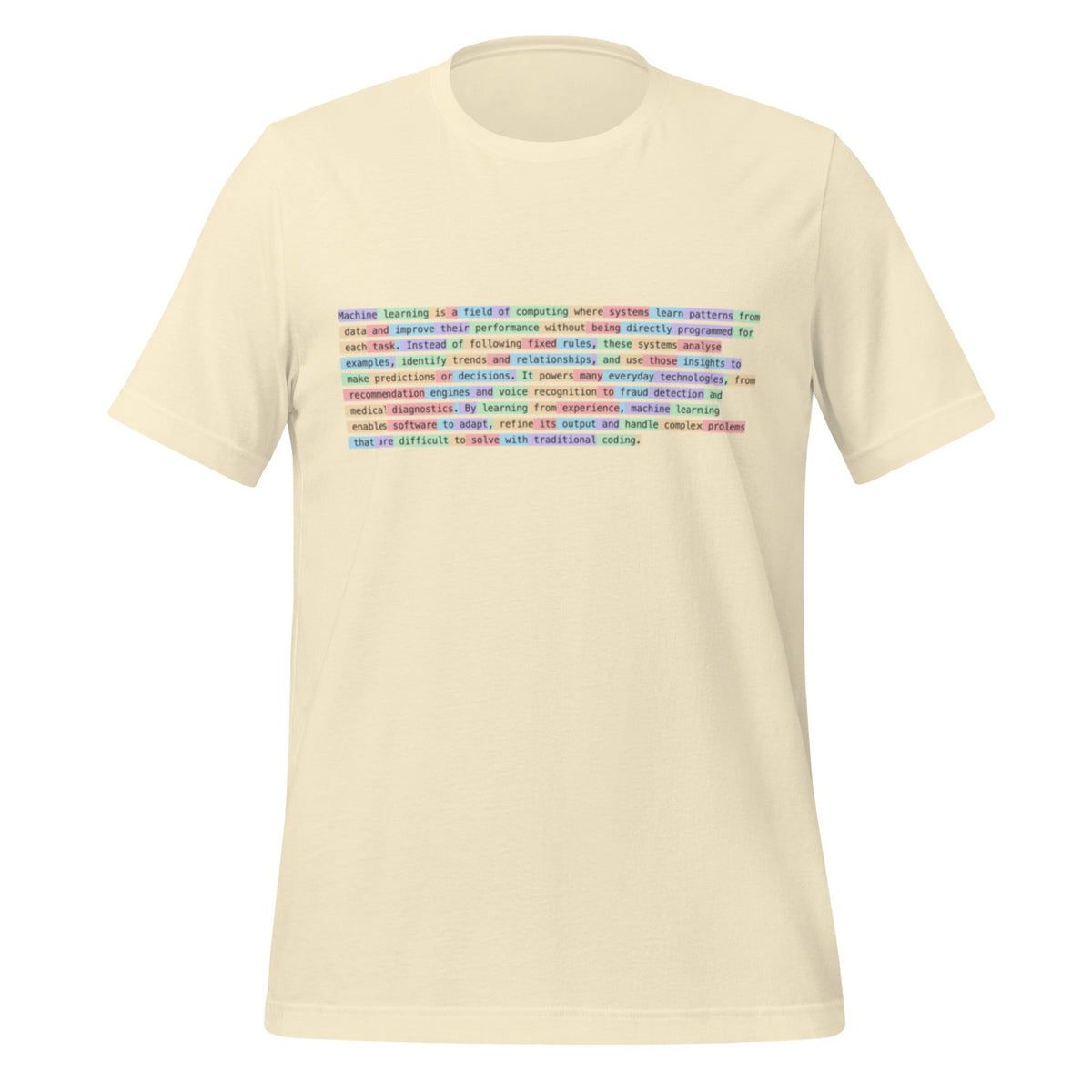 Image of the Definition of Machine Learning Tokenized T-Shirt (unisex) Natural / M.