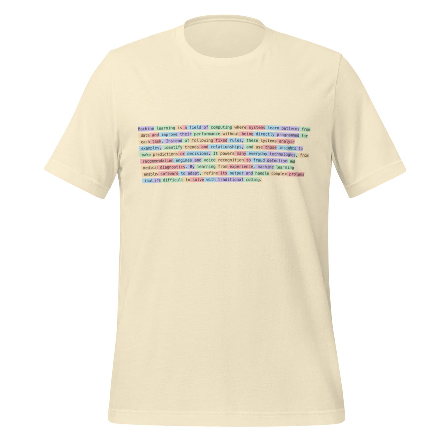 Image of the Definition of Machine Learning Tokenized T-Shirt (unisex) Natural / M.