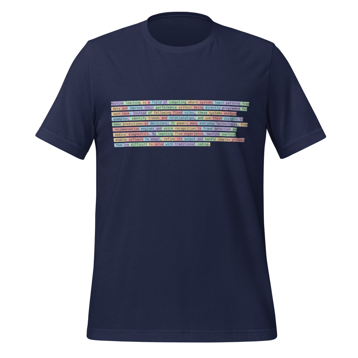 Image of the Definition of Machine Learning Tokenized T-Shirt (unisex) Navy / M.