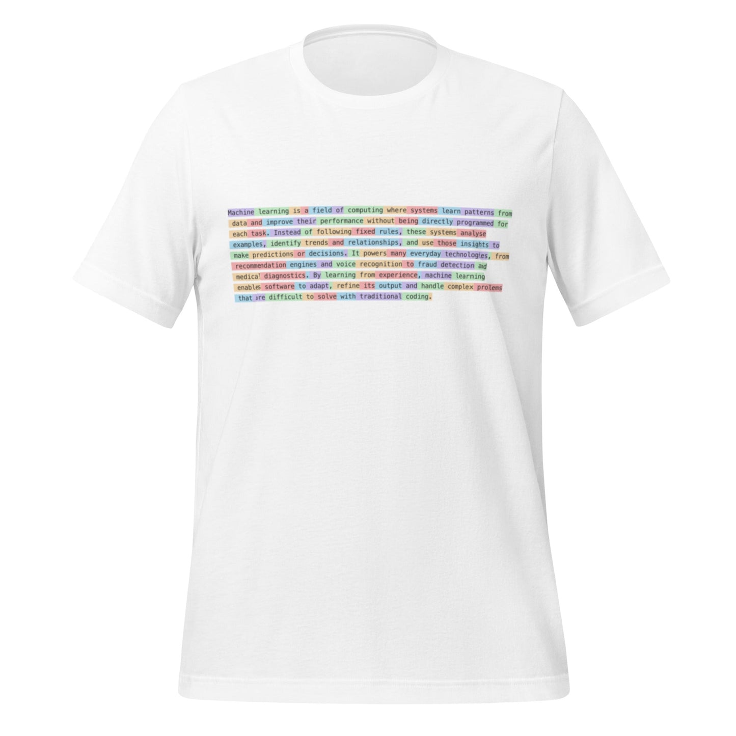 Image of the Definition of Machine Learning Tokenized T-Shirt (unisex) White / M.