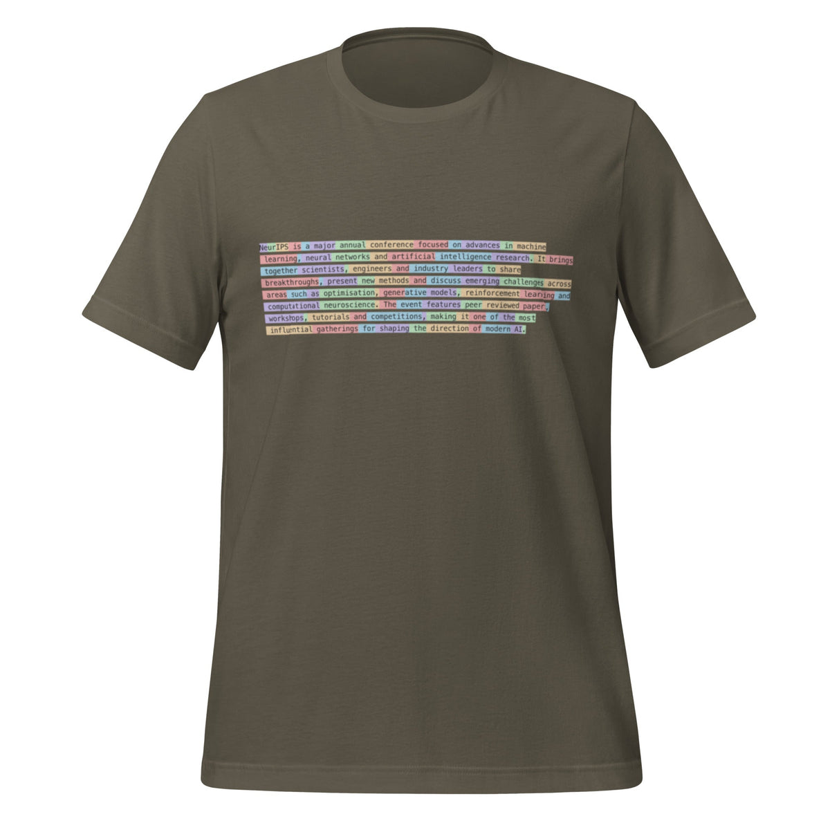 Image of the Definition of NeurIPS Tokenized T-Shirt (unisex) Army / S.